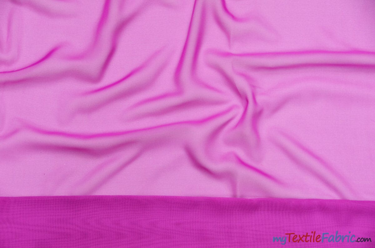 Chiffon Fabric | Super Soft & Flowy | 60" Wide | Wholesale Bolt | Multiple Colors | Fabric mytextilefabric Bolts Magenta 