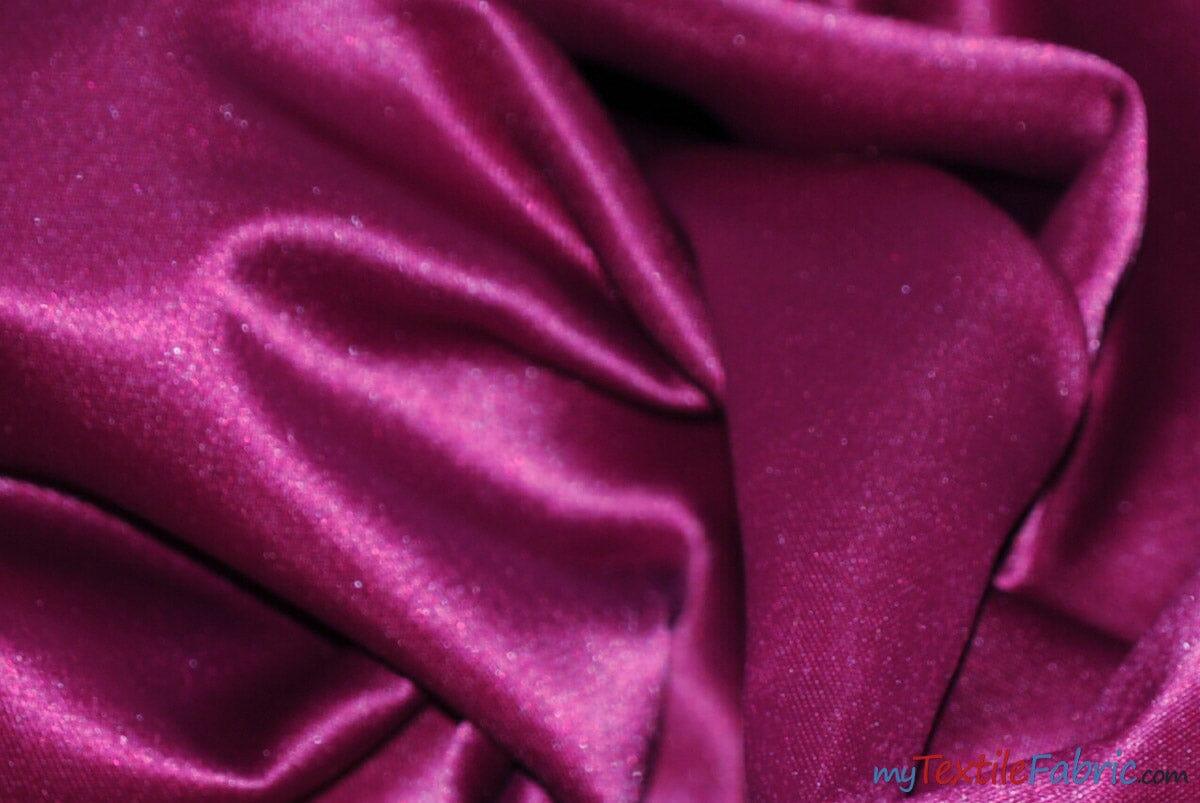 L'Amour Satin Fabric | Polyester Matte Satin | Peau De Soie | 60" Wide | Continuous Yards | Wedding Dress, Tablecloth, Multiple Colors | Fabric mytextilefabric Yards Magenta 