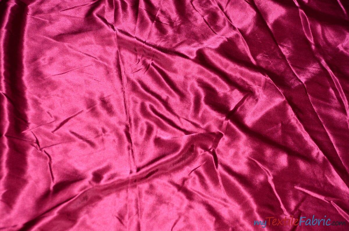 Charmeuse Satin Fabric | Silky Soft Satin | 60" Wide | Continuous Yards | Multiple Colors | Fabric mytextilefabric Yards Magenta 