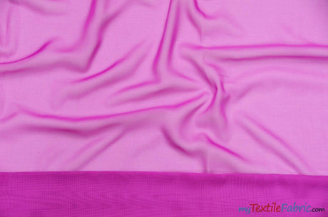 Chiffon Fabric | Super Soft & Flowy | 60" Wide | By the Continuous Yard | Multiple Colors | Fabric mytextilefabric Yards Magenta 