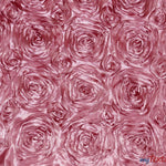Load image into Gallery viewer, Rosette Satin Fabric | Wedding Satin Fabric | 54&quot; Wide | 3d Satin Floral Embroidery | Multiple Colors | Wholesale Bolt | Fabric mytextilefabric Bolts Mauve 
