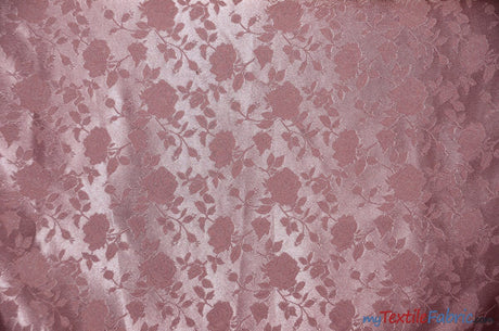 Satin Jacquard | Satin Flower Brocade | Sample Swatch 3"x3" | Fabric mytextilefabric Sample Swatches Mauve 