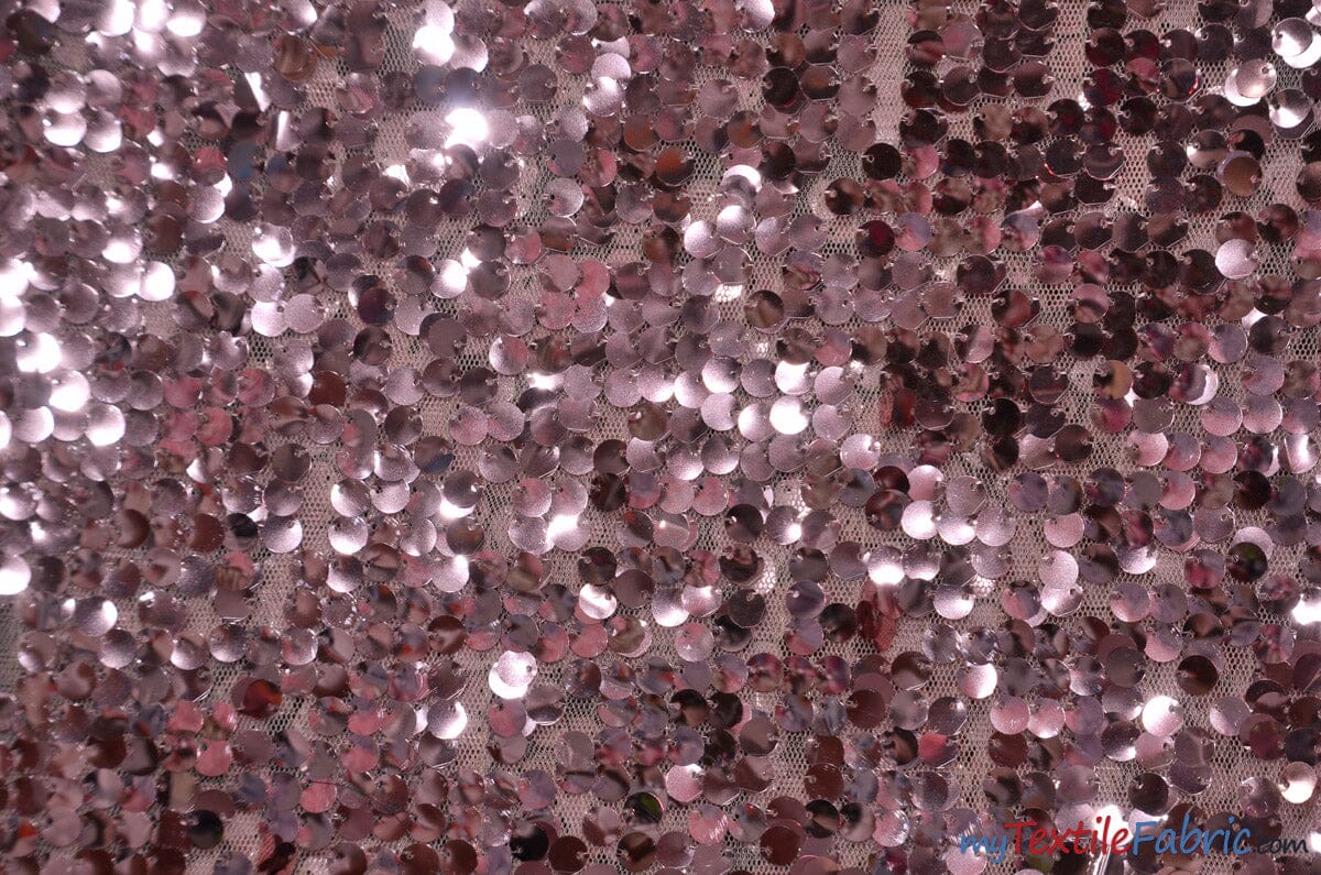 New York Dazzle Sequins Fabric | 6mm Sequins Fabric | 52" Wide | Multiple Colors | Fabric mytextilefabric Yards Mauve 