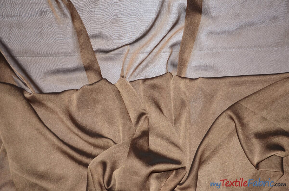 Two Tone Chiffon Fabric | Iridescent Chiffon Fabric | 60" Wide | Clean Edge | Multiple Colors | Wholesale Bolt | Fabric mytextilefabric Bolts Medium Brown 