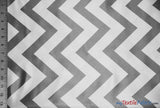 Chevron Satin Fabric | Chevron L'amour Satin | Matte Satin Print | 60" Wide | Multiple Colors | Fabric mytextilefabric Yards Medium Grey 