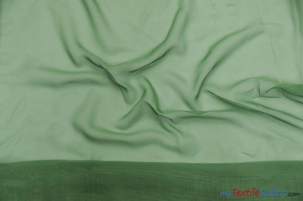 Chiffon Fabric | Super Soft & Flowy | 60" Wide | By the Continuous Yard | Multiple Colors | Fabric mytextilefabric Yards Medium Sage 