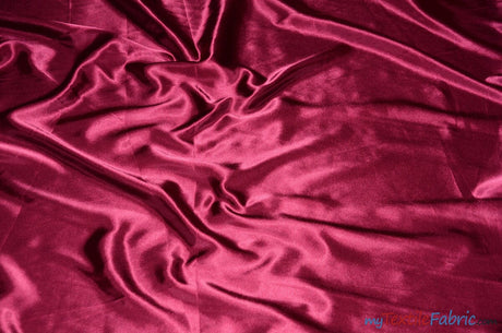 Silky Soft Medium Satin Fabric | Lightweight Event Drapery Satin | 60" Wide | Sample Swatches | Fabric mytextilefabric Sample Swatches Merlot 0058 