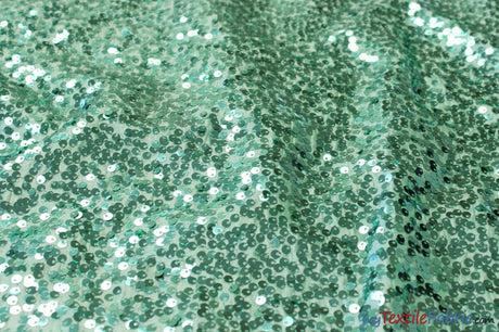 Sequins Taffeta Fabric by the Yard | Glitz Sequins Taffeta Fabric | Raindrop Sequins | 54" Wide | Tablecloths, Runners, Dresses, Apparel | Fabric mytextilefabric Yards Mint 