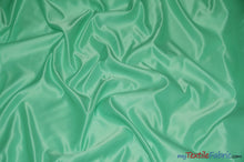 Load image into Gallery viewer, L&#39;Amour Satin Fabric | Polyester Matte Satin | Peau De Soie | 60&quot; Wide | Wholesale Bolt | Wedding Dress, Tablecloth, Multiple Colors | Fabric mytextilefabric Bolts Mint 
