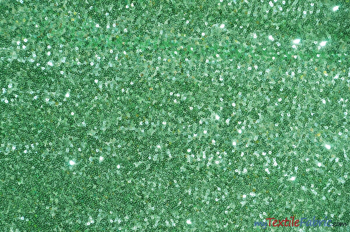 Glitz Mesh Sequins Fabric | 3mm Glitter Sequins | 52" Wide | Multiple Colors | Fabric mytextilefabric Yards Mint Shiny 