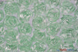 Rosette Satin Bordeaux Fabric | Rose Bordeaux Satin | 52" wide | 3d Floral Satin Embroidered on a Mesh | Multiple Colors | Fabric mytextilefabric Yards Mint 