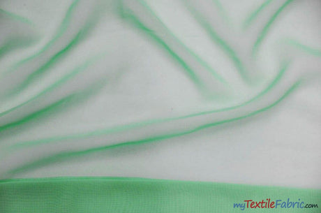 Chiffon Fabric | Super Soft & Flowy | 60" Wide | By the Continuous Yard | Multiple Colors | Fabric mytextilefabric Yards Mint 