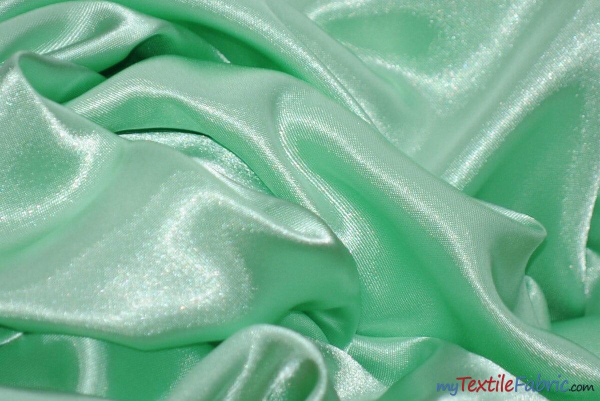 Charmeuse Satin Fabric | Silky Soft Satin | 60" Wide | Continuous Yards | Multiple Colors | Fabric mytextilefabric Yards Mint 