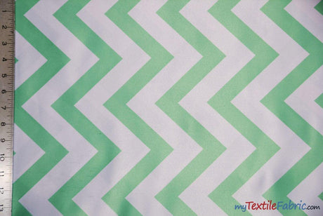 Chevron Satin Fabric | Chevron L'amour Satin | Matte Satin Print | 60" Wide | Multiple Colors | Fabric mytextilefabric Yards Mint 