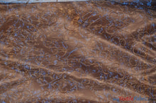 Load image into Gallery viewer, Swirl Organza Fabric | Embroidered Swirl Sheer | 54&quot; Wide | Multiple Colors | Fabric mytextilefabric Yards Mocha 