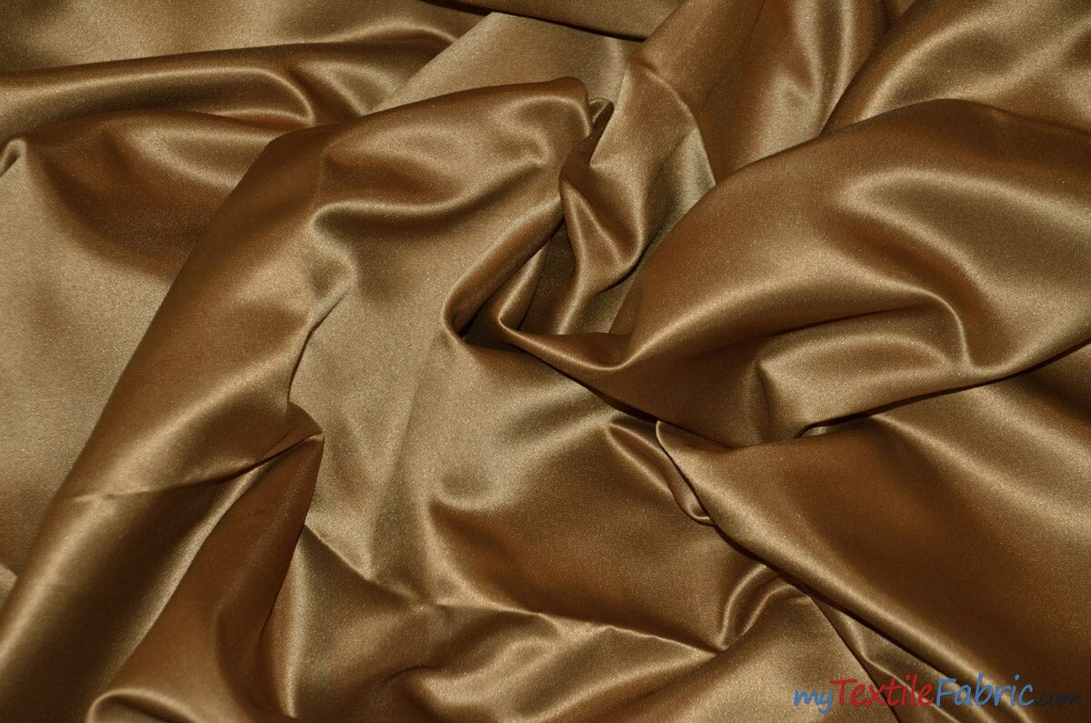 L'Amour Satin Fabric | Polyester Matte Satin | Peau De Soie | 60" Wide | Sample Swatch | Wedding Dress, Tablecloth, Multiple Colors | Fabric mytextilefabric Sample Swatches Mocha 