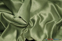 Load image into Gallery viewer, L&#39;Amour Satin Fabric | Polyester Matte Satin | Peau De Soie | 60&quot; Wide | Continuous Yards | Wedding Dress, Tablecloth, Multiple Colors | Fabric mytextilefabric Yards Moss 
