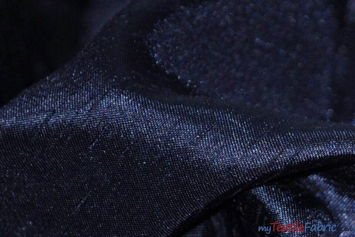 Shantung Satin Fabric | Satin Dupioni Silk Fabric | 60" Wide | Multiple Colors | Sample Swatch | Fabric mytextilefabric Sample Swatches Navy Blue 