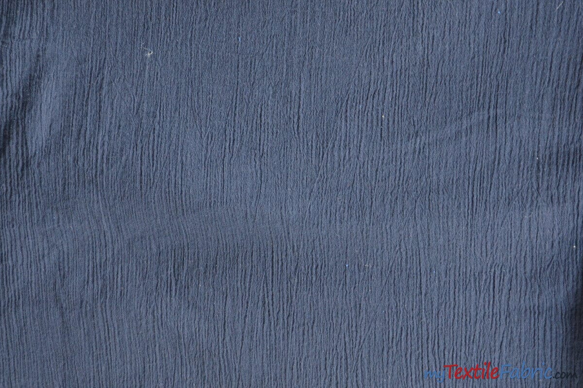 100% Cotton Gauze Fabric | Soft Lightweight Cotton Muslin | 48" Wide | Sample Swatch | Fabric mytextilefabric Sample Swatches Navy Blue 