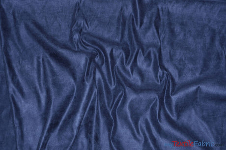 Suede Fabric | Microsuede | 40 Colors | 60" Wide | Faux Suede | Upholstery Weight, Tablecloth, Bags, Pouches, Cosplay, Costume | Wholesale Bolt | Fabric mytextilefabric Bolts Navy Blue 