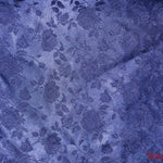 Load image into Gallery viewer, Satin Jacquard | Satin Flower Brocade | 60&quot; Wide | Sold by the Continuous Yard | Fabric mytextilefabric Yards Navy Blue 
