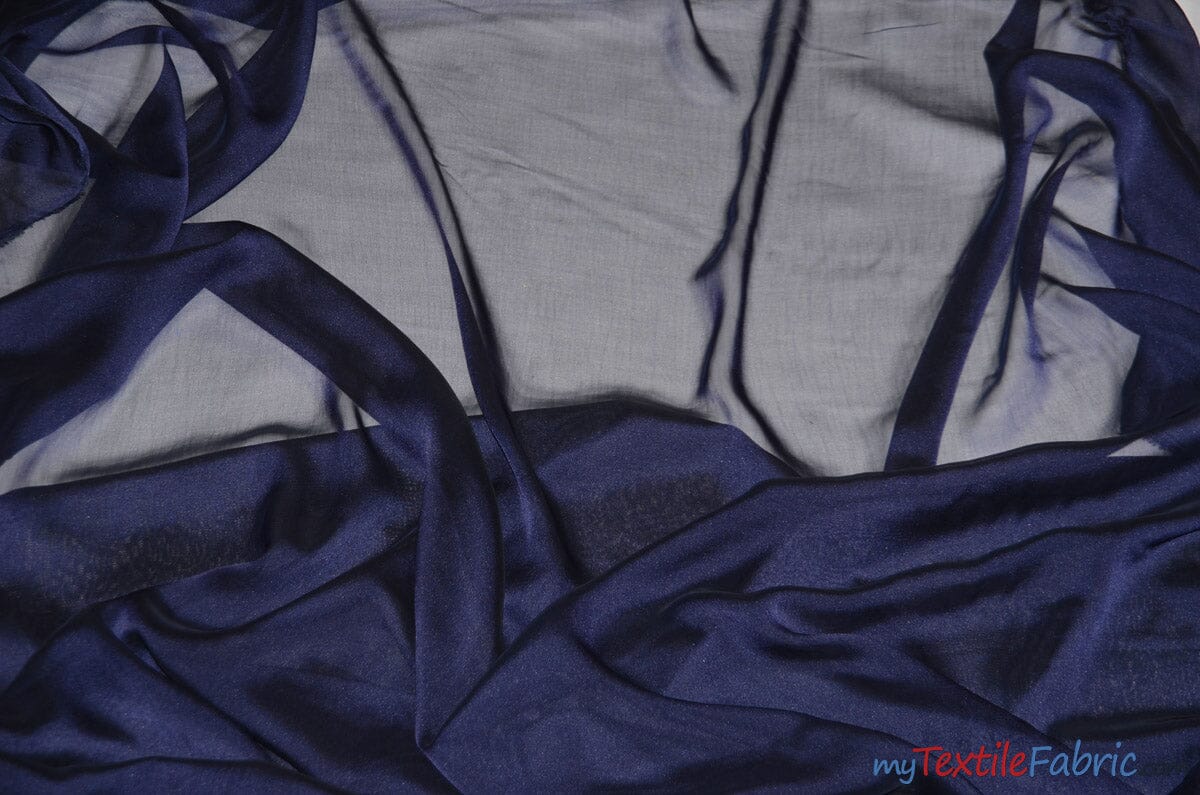 Two Tone Chiffon Fabric | Iridescent Chiffon Fabric | 60" Wide | Clean Edge | Multiple Colors | Wholesale Bolt | Fabric mytextilefabric Bolts Navy Blue 