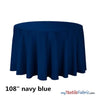 108" Round Polyester Seamless Tablecloth | Sold by Single Piece or Wholesale Box | Fabric mytextilefabric By Piece Navy Blue 