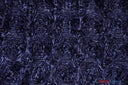 Rosette Satin Fabric | Wedding Satin Fabric | 54" Wide | 3d Satin Floral Embroidery | Multiple Colors | Continuous Yards | Fabric mytextilefabric Yards Navy Blue 