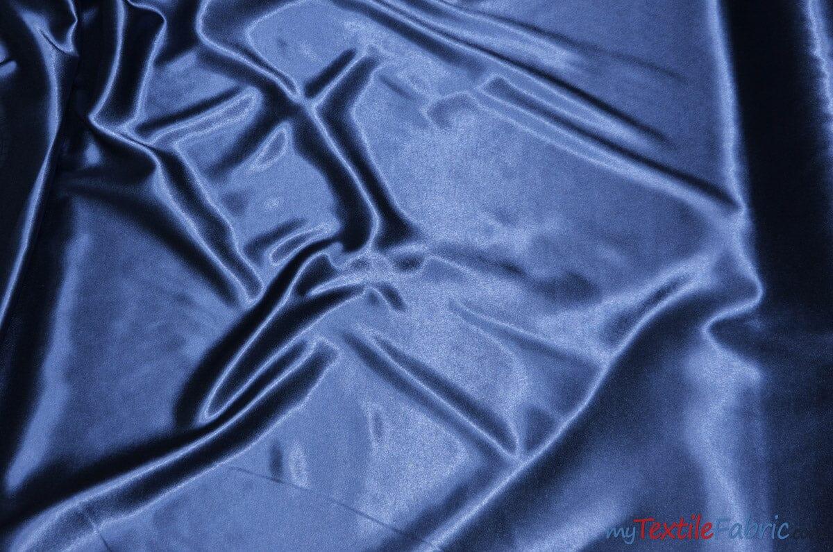 Crepe Back Satin | Korea Quality | 60" Wide | Sample Swatch | Multiple Colors | Fabric mytextilefabric Sample Swatches Navy Blue 