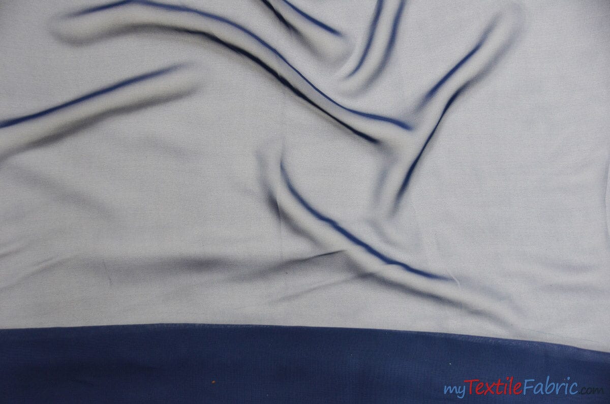 Chiffon Fabric | Super Soft & Flowy | 60" Wide | Sample Swatch | Fabric mytextilefabric Sample Swatches Navy Blue 