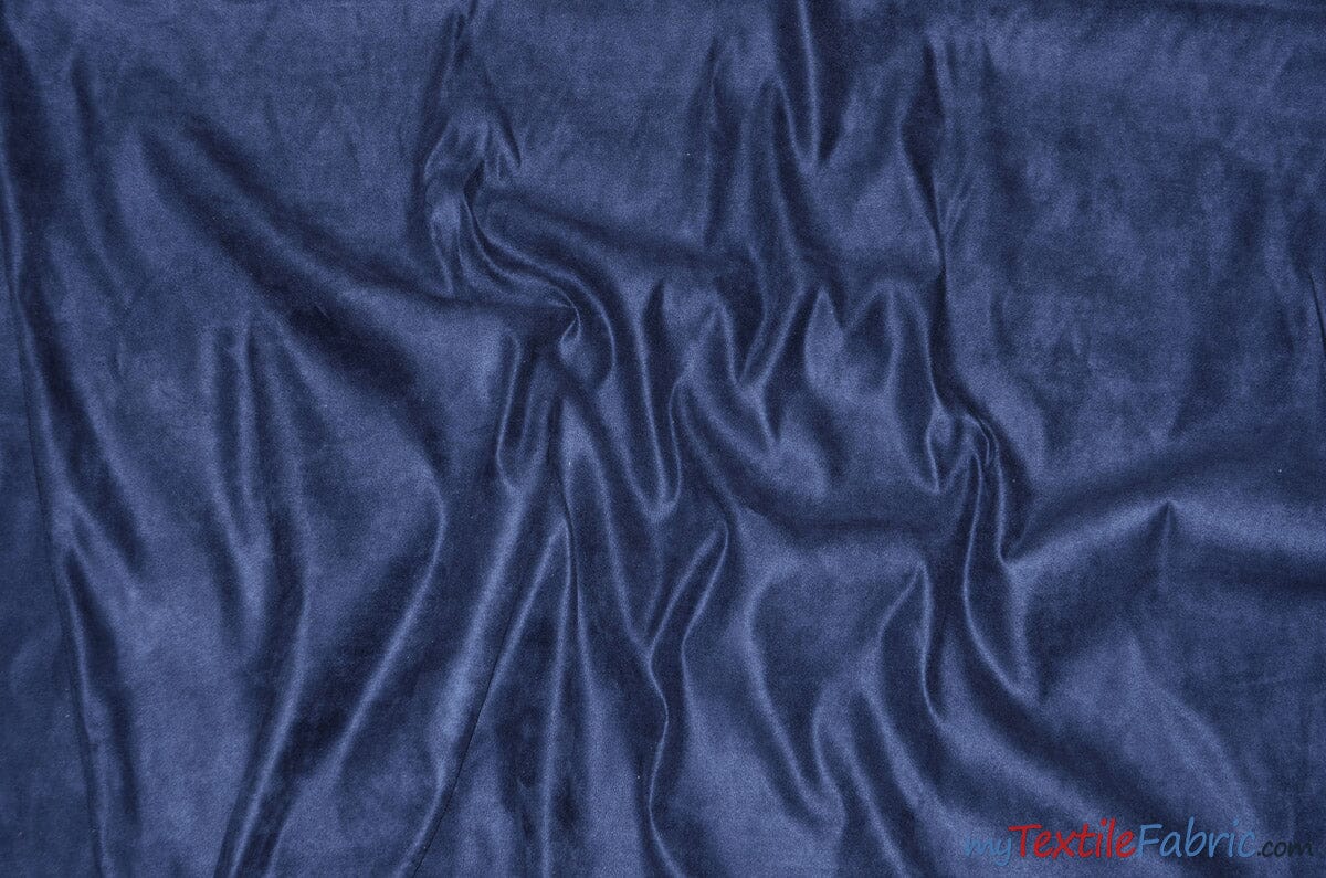 Suede Fabric | Microsuede | 40 Colors | 60" Wide | Faux Suede | Upholstery Weight, Tablecloth, Bags, Pouches, Cosplay, Costume | Sample Swatch | Fabric mytextilefabric Sample Swatches Navy Blue 