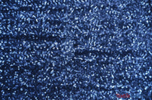 Load image into Gallery viewer, Glitz Mesh Sequins Fabric | 3mm Glitter Sequins | 52&quot; Wide | Multiple Colors | Fabric mytextilefabric Yards Navy Blue 