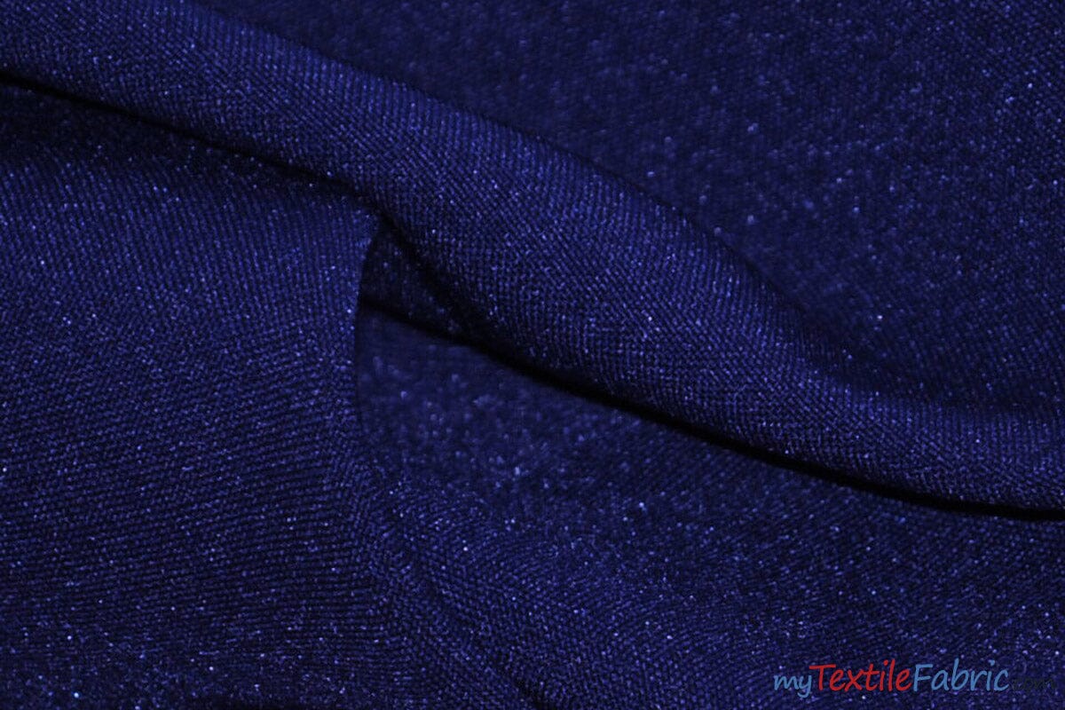Scuba Double Knit Fabric | Basic Wrinkle Free Polyester Fabric with Mechanical Stretch | 60" Wide | Multiple Colors | Poly Knit Fabric | Fabric mytextilefabric Yards Navy Blue 