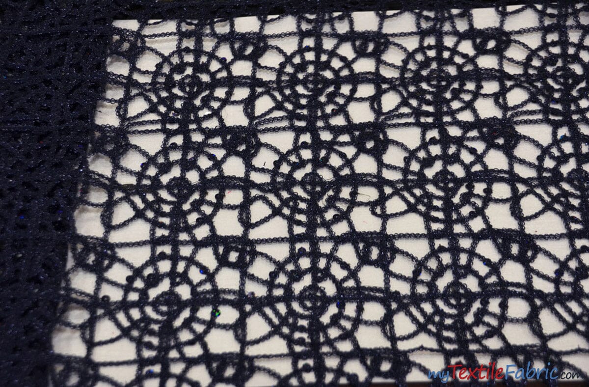 Open Weave Chain Chemical Lace Fabric, 50 Wide, 10 Colors