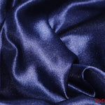 Load image into Gallery viewer, L&#39;Amour Satin Fabric | Polyester Matte Satin | Peau De Soie | 60&quot; Wide | Sample Swatch | Wedding Dress, Tablecloth, Multiple Colors | Fabric mytextilefabric Sample Swatches Navy Blue 
