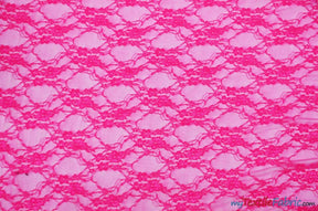 Very Soft Lingerie Stretch Lace | Giselle Floral Lace | Vintage Stretch Lace | 60" Wide | Multiple Colors | Lingerie Lace | Fabric mytextilefabric Yards Neon Fuchsia 