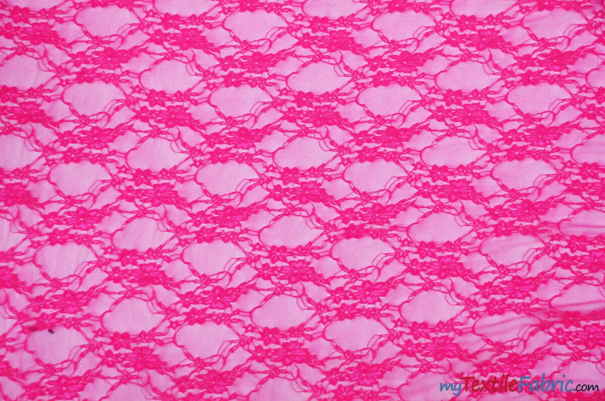 Dark Coral Stretch Lace Fabric by The Yard 