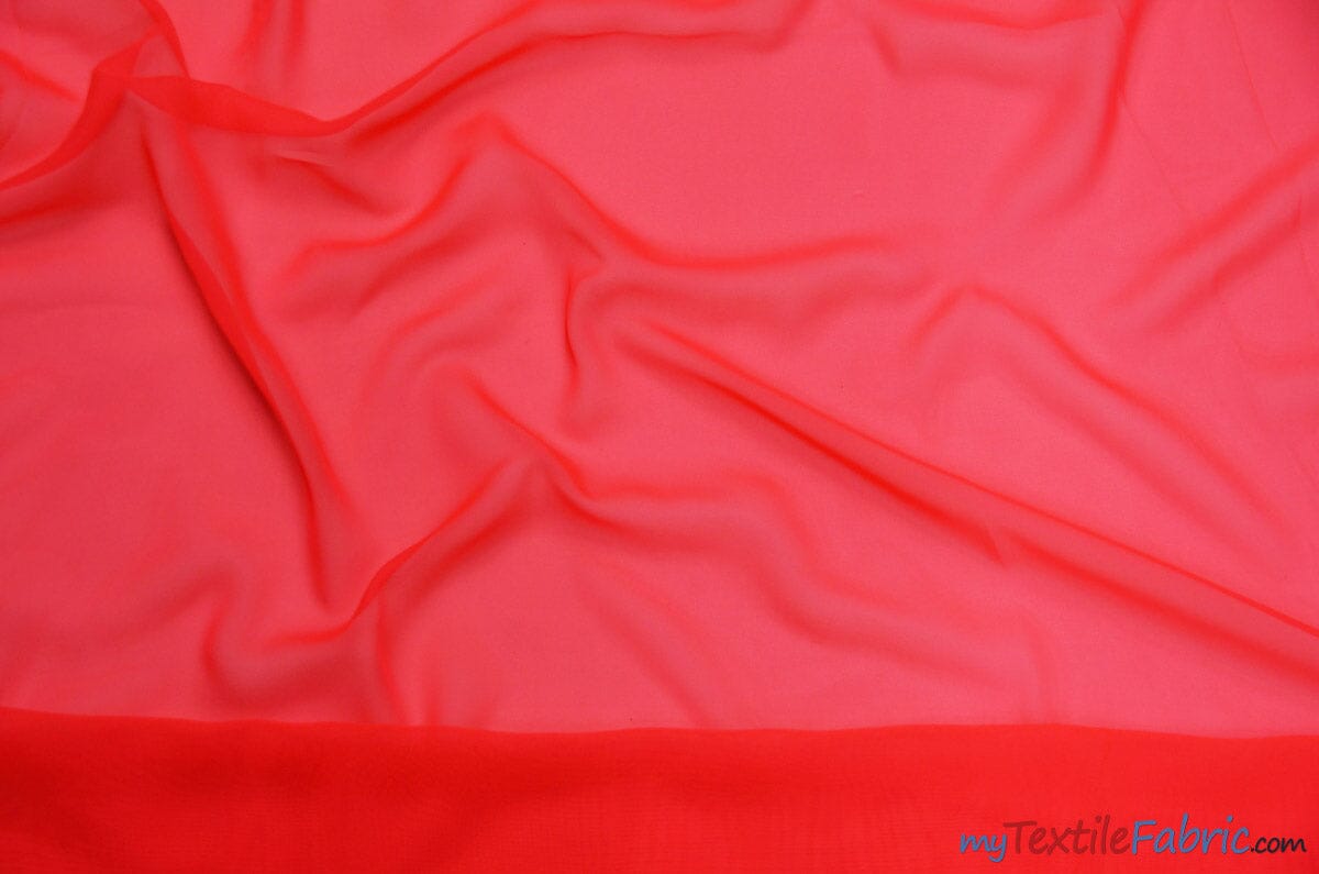 Chiffon Fabric | Super Soft & Flowy | 60" Wide | Sample Swatch | Fabric mytextilefabric Sample Swatches Neon Fuchsia 