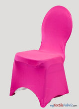 Load image into Gallery viewer, Spandex Chair Cover For Banquet Chairs | Chair Cover for Wedding, Event, Ballroom | Stretch Chair Cover | Multiple Colors | Fabric mytextilefabric By Piece Neon Fuchsia 