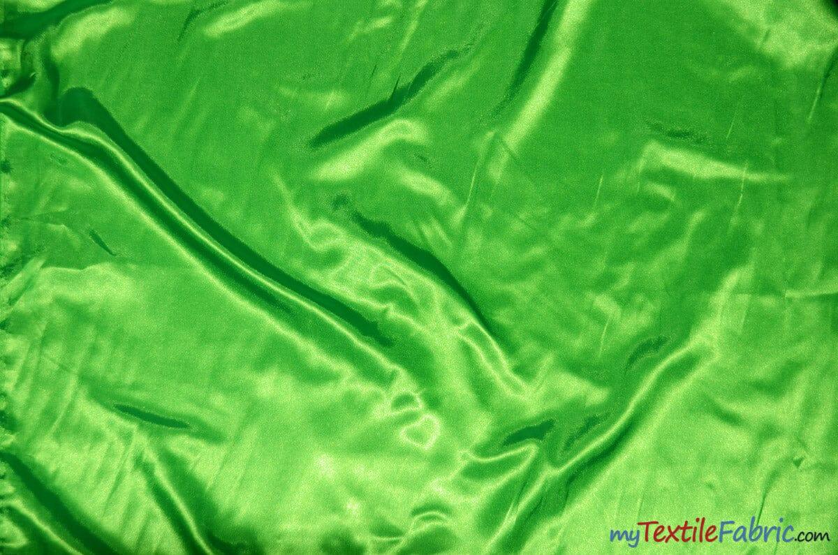 Charmeuse Satin Fabric | Silky Soft Satin | 60" Wide | Continuous Yards | Multiple Colors | Fabric mytextilefabric Yards Neon Green 