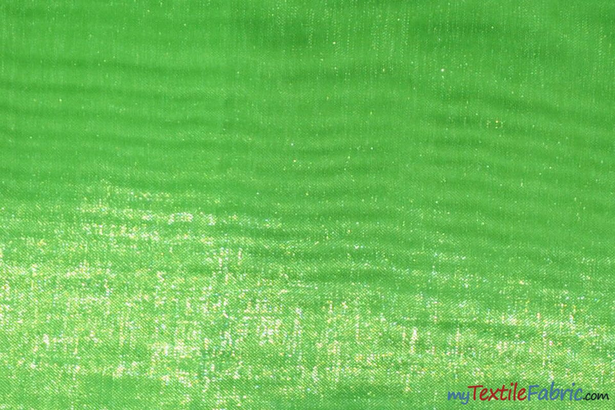 Soft and Smooth Mirror Organza Fabric | 60" Wide | Wholesale Bolt | Multiple Colors | Fabric mytextilefabric Bolts Neon Green 