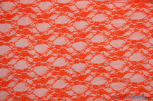 Load image into Gallery viewer, Very Soft Lingerie Stretch Lace | Giselle Floral Lace | Vintage Stretch Lace | 60&quot; Wide | Multiple Colors | Lingerie Lace | Fabric mytextilefabric Yards Neon Orange 
