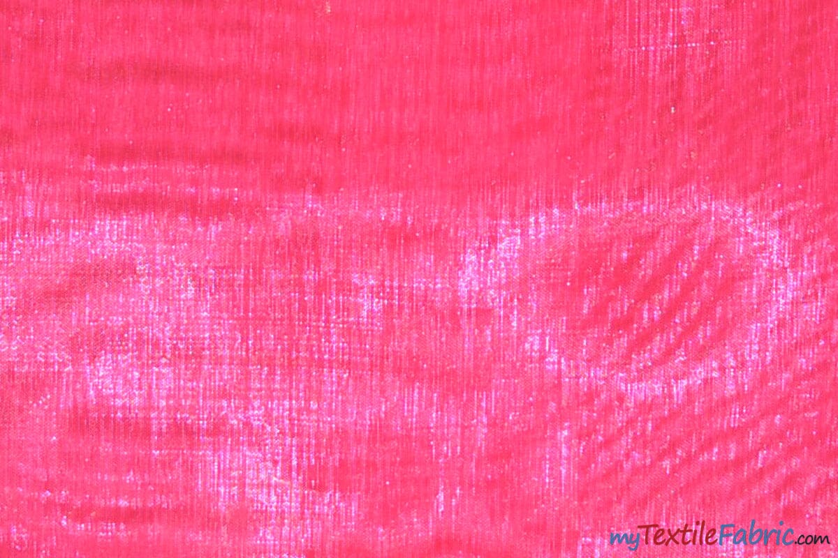 Soft and Smooth Mirror Organza Fabric | 60" Wide | Wholesale Bolt | Multiple Colors | Fabric mytextilefabric Bolts Neon Pink 
