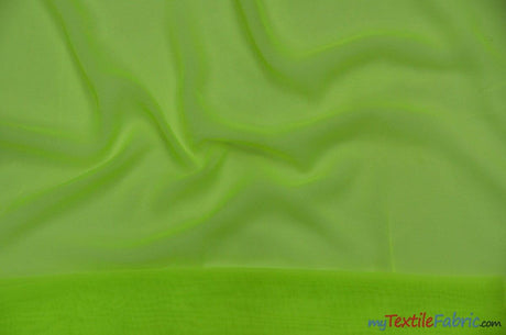 Chiffon Fabric | Super Soft & Flowy | 60" Wide | Sample Swatch | Fabric mytextilefabric Sample Swatches Neon Yellow 