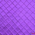 Load image into Gallery viewer, Taffeta Pintuck Fabric | 2&quot;x2&quot; Diamond | Diamond Taffeta Fabric | 54&quot; Wide | Multiple Colors | Fabric mytextilefabric Yards Night Purple 
