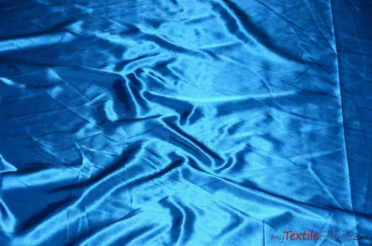 Charmeuse Satin Fabric | Silky Soft Satin | 60" Wide | Wholesale Bolt Only | Multiple Colors | Fabric mytextilefabric Bolts Ocean Blue 