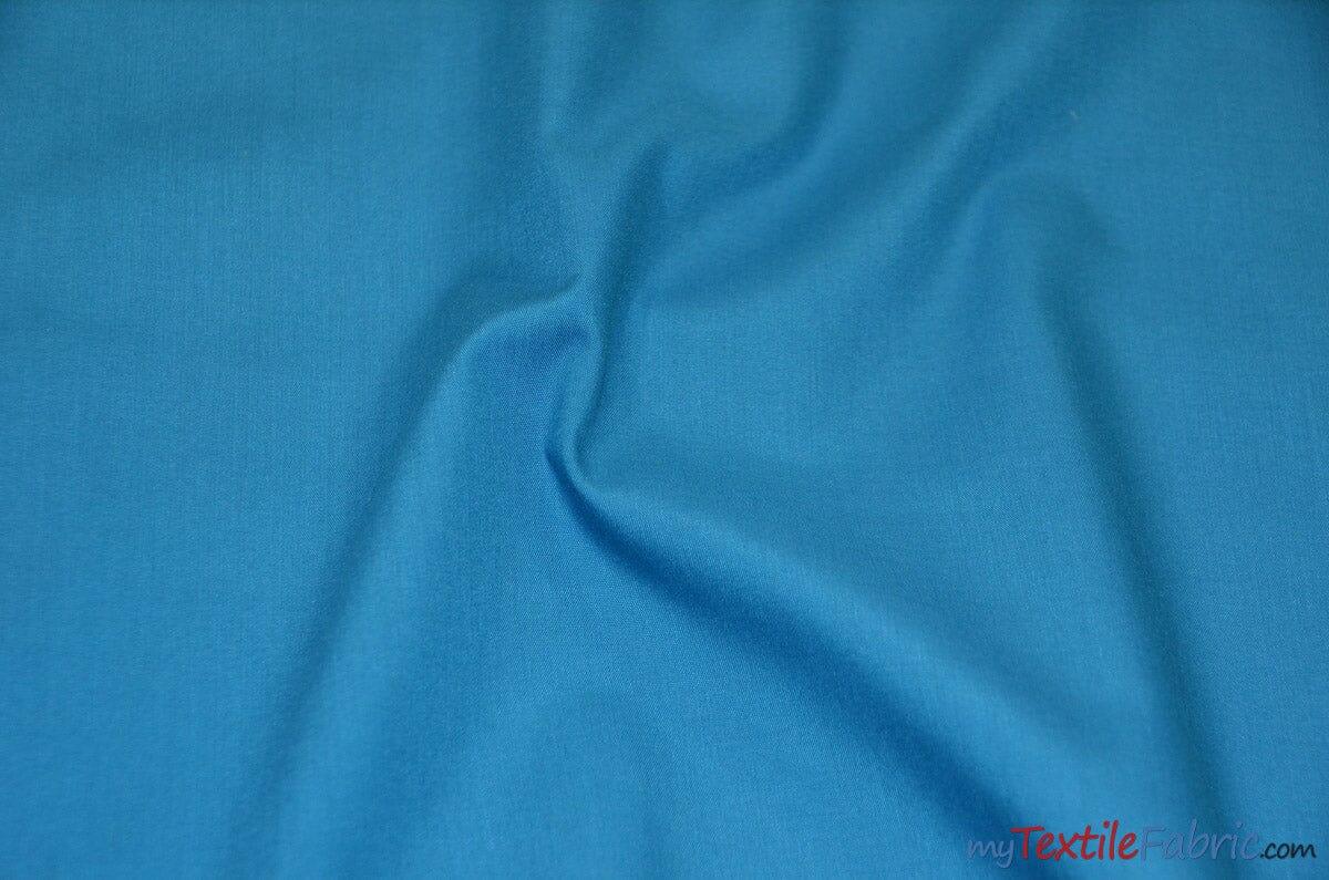 Polyester Cotton Broadcloth Fabric | 60" Wide | Solid Colors | Wholesale Bolt | Multiple Colors | Fabric mytextilefabric Bolts Ocean Blue 