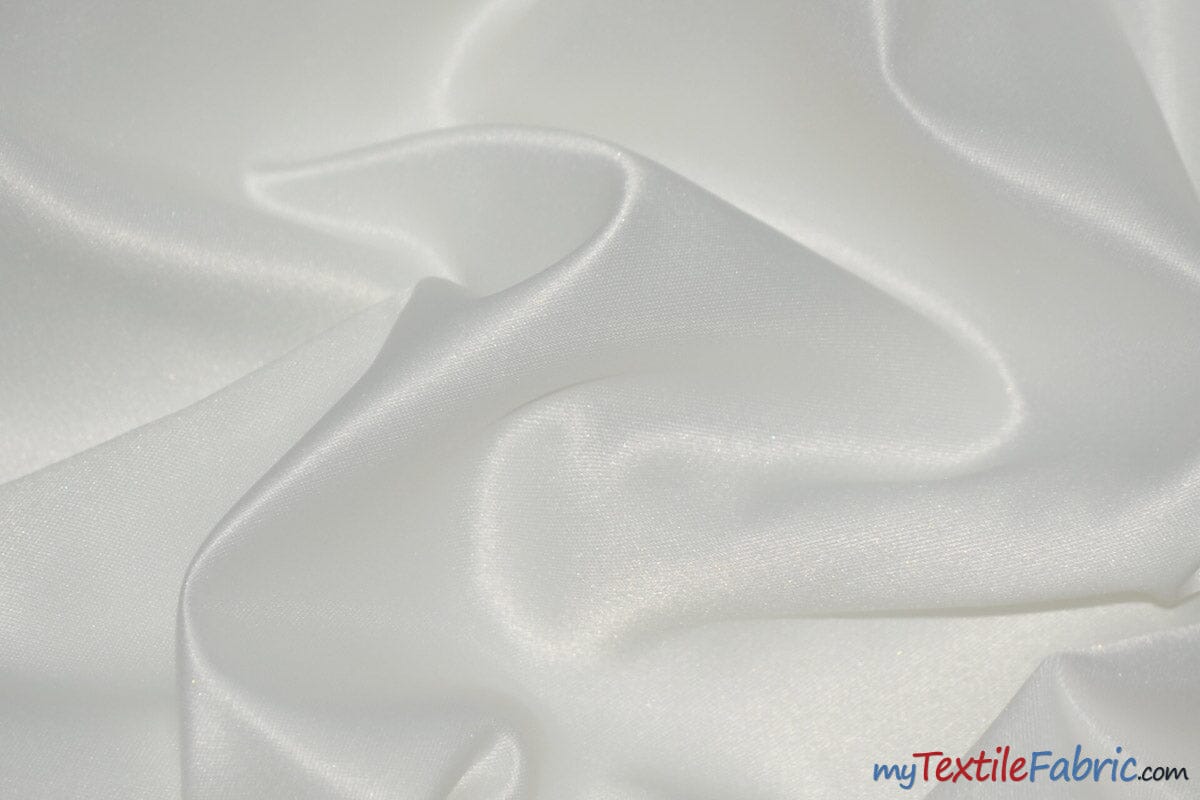 L'Amour Satin Fabric | Polyester Matte Satin | Peau De Soie | 60" Wide | Wholesale Bolt | Wedding Dress, Tablecloth, Multiple Colors | Fabric mytextilefabric Bolts Offwhite 