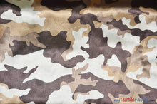 Load image into Gallery viewer, Army Camouflage Satin Print Fabric | Camo Charmeuse Satin | 60&quot; Wide | Fabric mytextilefabric Bolts Olive Camouflage 