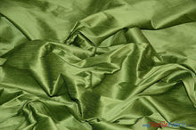 Load image into Gallery viewer, Polyester Silk Fabric | Faux Silk | Polyester Dupioni Fabric | Continuous Yards | 54&quot; Wide | Multiple Colors | Fabric mytextilefabric Yards Olive 